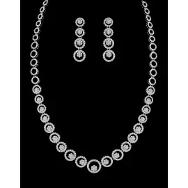 CIRCLED NECKLACE SET WITH EARRINGS wedding gown at Bellissima Bridal