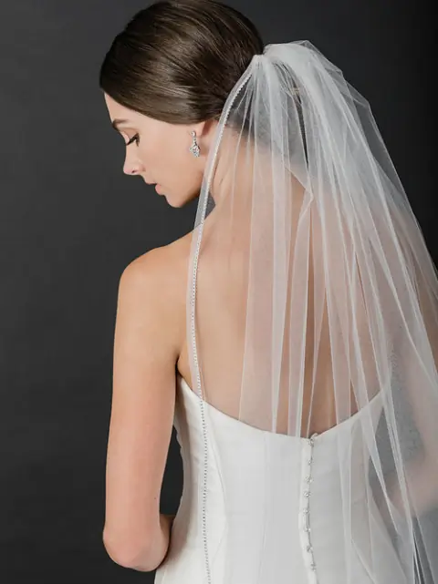 HEADBAND W GLASS FLOWERS & CRYSTALS wedding gown at Bellissima Bridal