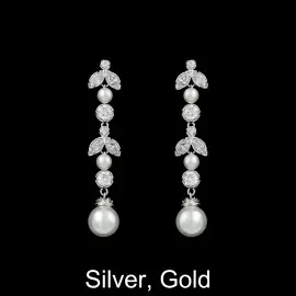 LONG PRL EARRINGS wedding gown at Bellissima Bridal