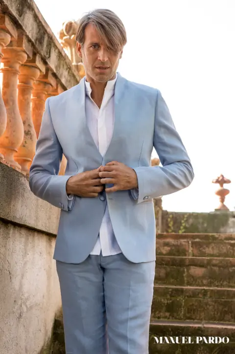 Men’s Mao Embroided Shirt wedding gown at Bellissima Bridal