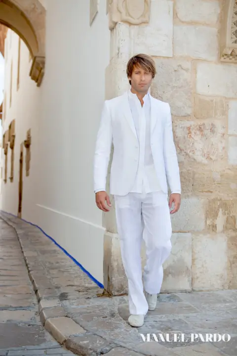 Men’s Mao Shirt wedding gown at Bellissima Bridal