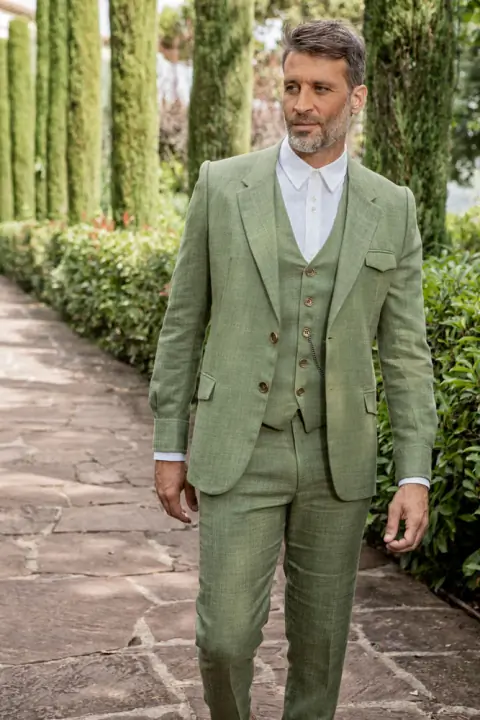 Men’s Vintage Safari Jacket wedding gown at Bellissima Bridal
