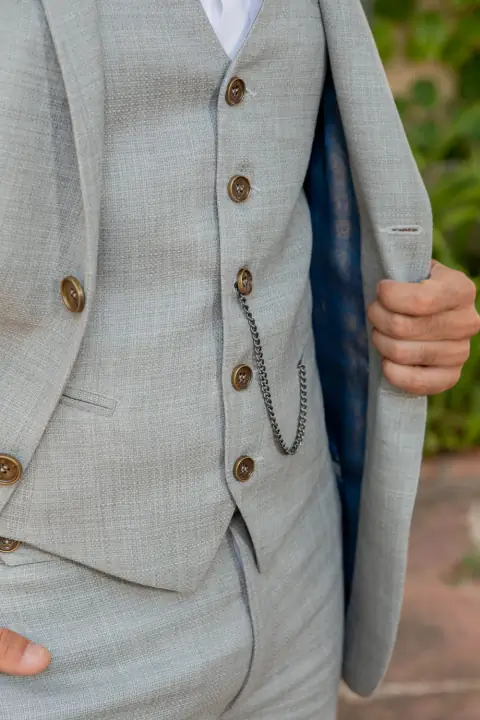 Men’s Vintage Vest wedding gown at Bellissima Bridal
